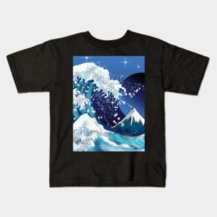 Wave off Kanagawa at night Kids T-Shirt